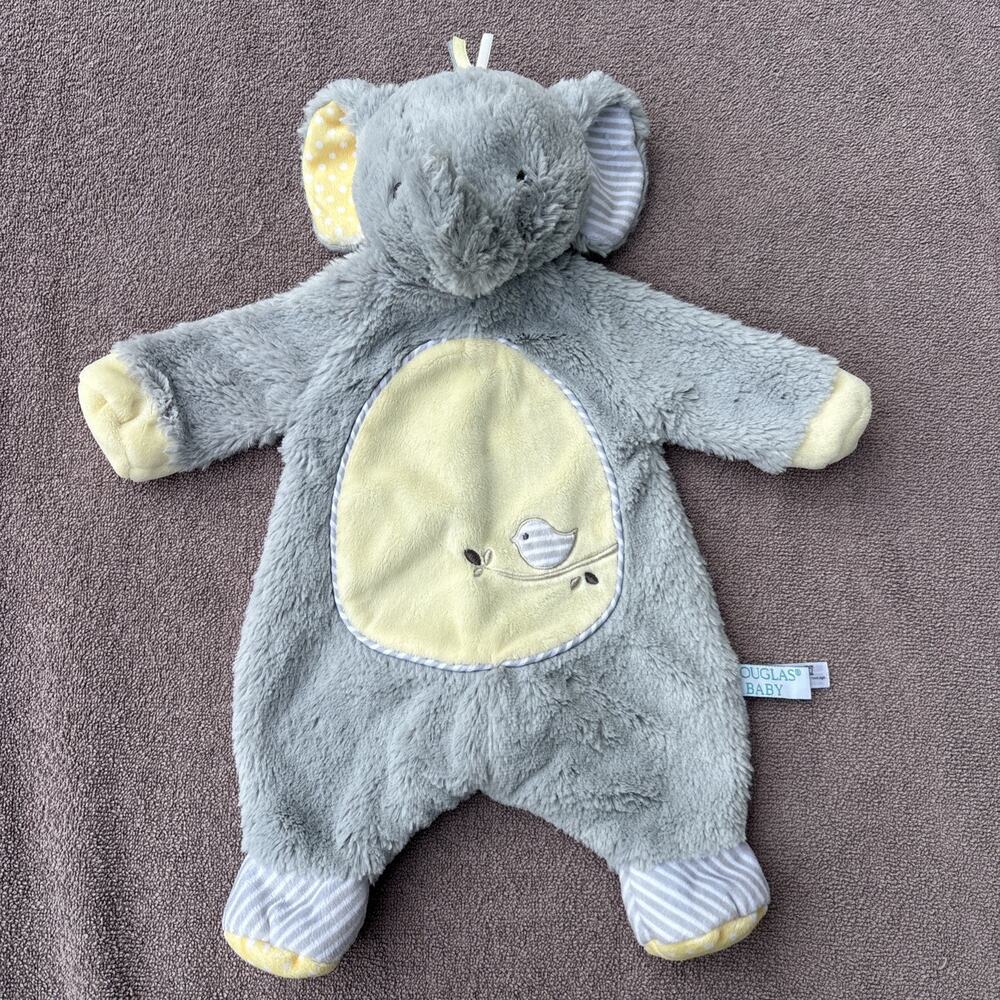Douglas Baby Sshlumpie Elephant Lovey Security Blanket Gray Yellow Plush 2021